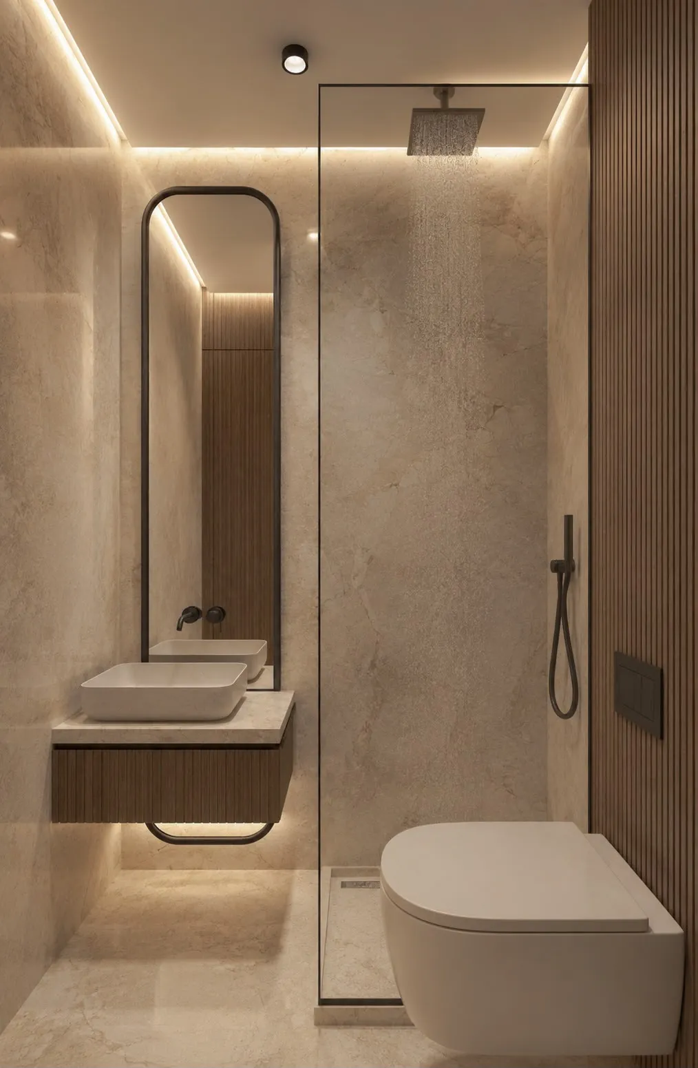 Salle de bain avec douche à l'italienne